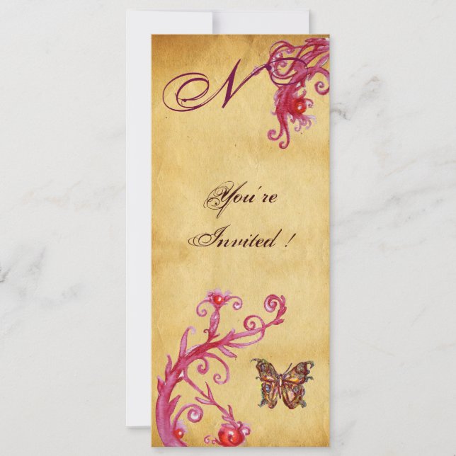 Invitación Monograma del PARQUE DE BODA ELEGANTE DE MANO DE M (Anverso)