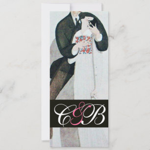 INVITACIÓN MONOGRAMA DEL PARTIDO DE BODA ROMÁNTICA DE NOVIA Y