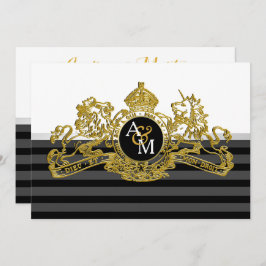 Invitación Monograma del Personalizable británico Unicornio d