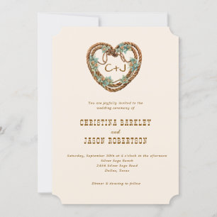 Invitación Monograma del Rancho Occidental todo en un Boda