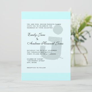 Invitación Monograma Divertido y Funky en Elegante Metálico P
