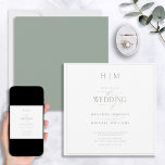 Invitación Monograma elegante de caligrafía verde sabana<br><div class="desc">Deje que su papelería boda capte el romanticismo y la belleza de su día especial con esta Elegante Invitación en Monograma de Calligrafía Verde Sage! Nuestro impresionante diseño moderno y formal cuenta con un amplio borde verde alrededor de la invitación cuadrada. Luego se acentúa con un Monograma de parejas hermosas,...</div>