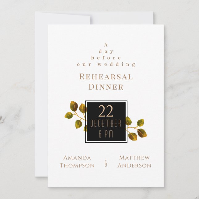 Invitación Monograma elegante Rosa de Moda (Anverso)