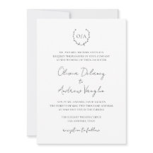 Monograma Escudo Wreath Foto Elegante Boda