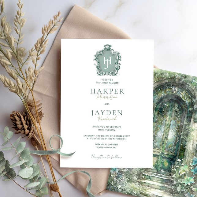 Invitación Monograma eterno, Boda de Hues verdes de Moda (Subido por el creador)