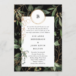 Invitación Monograma Eucalyptus