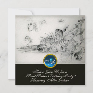 Invitación Monograma FIESTA Sapphire DUEET