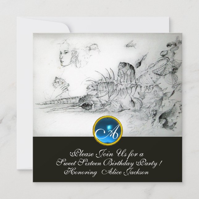 Invitación Monograma FIESTA Sapphire DUEET (Anverso)