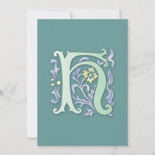 Invitación Monograma Fleur-de-lis H