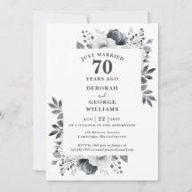 Monograma floral aniversario de bodas de platino 7