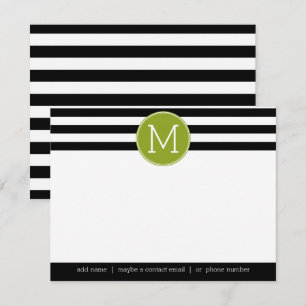 Invitación Monograma franco negro y blanco (Nota)