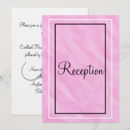 Invitación Monograma Geométrico Acuarela Rosa Recepción Blanc