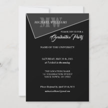 Monograma gris negro artístico moderno