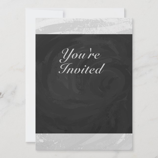 Invitación Monograma gris y negro con cielo lluvioso (Anverso)