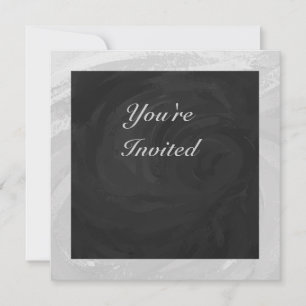 Invitación Monograma gris y negro con cielo lluvioso