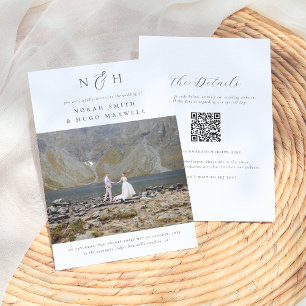 Invitación Monograma Iniciado Todo En Un Boda De Fotos De Cód