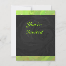 Invitación Monograma Kiwi Bash Green y Black