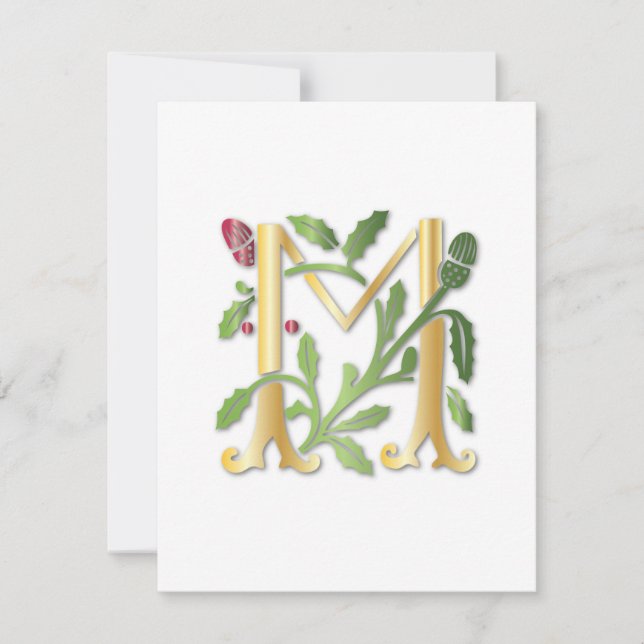 Invitación Monograma M Flor de Lis (Anverso)