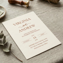 Monograma Minimalista de Boda en Terracota