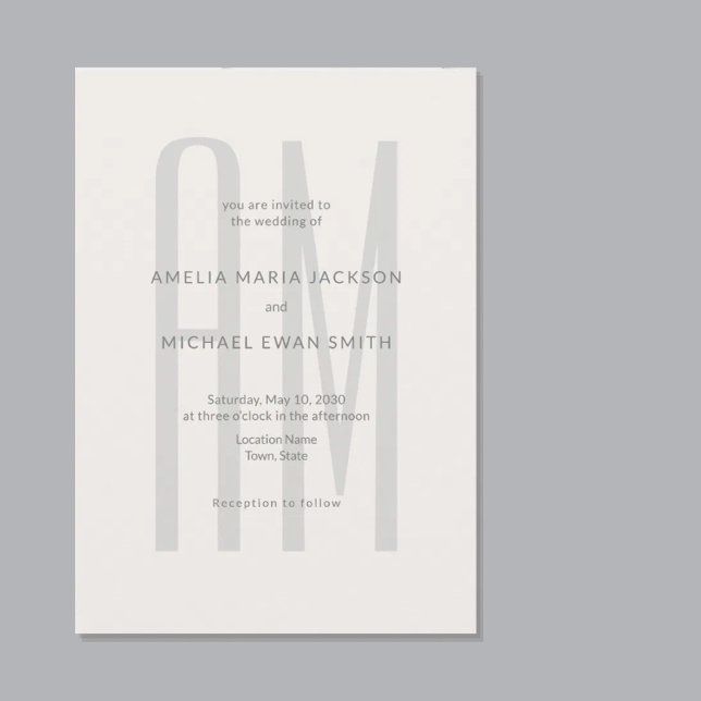 Invitación Monograma Mínimo Arquitectónico (Subido por el creador)