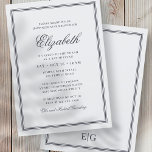 Invitación Monograma moderno Bat Mitzvah en marco simple<br><div class="desc">Compuesto por una elegante tipografía de guion serif y cursiva sobre el marco. Esto es diseñado por Select Fiesta Supplied Supplied,  exclusivo para Zazzle. Disponible aquí: http://www.zazzle.com/selectpartysupplies</div>
