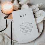 Invitación Monograma Moderno Boda Blanco Y Negro<br><div class="desc">Esta es una invitación de boda moderna con un diseño minimalista y un tipo de letra único. Todos los colores son editables. // Para encontrar diseños coincidentes, busque "HARLOW" en la tienda Sincerely By Nicole Zazzle. * Si te gusta este diseño pero no lo ves disponible para algo que estás...</div>