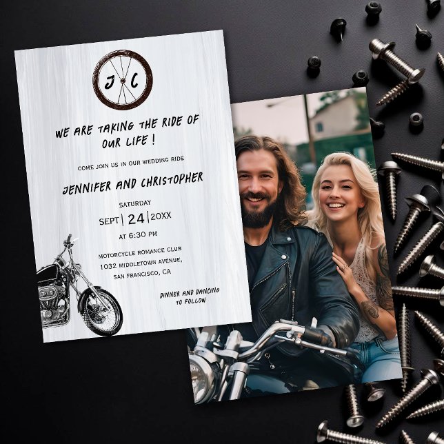 Invitación Monograma moderno Boda de moto fotográfica de aven (Subido por el creador)