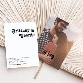 Invitación Monograma moderno de fotografía casual con letras