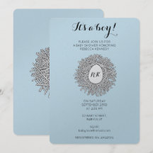 Monograma niño pequeño con nido lindo Baby Shower