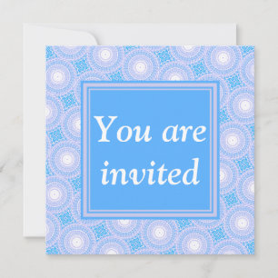 Invitación Monograma Patrón de círculos azules eléctricos