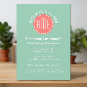 Invitación Monograma personalizado de chevrones de menta y co