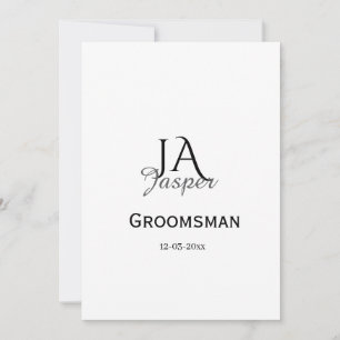Invitación Monograma personalizado padrino mejor hombre nombr