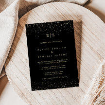 Monograma Purpurina dorado Boda inicial