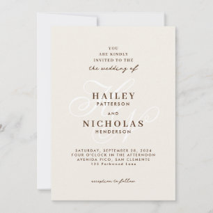 Invitación Monograma Romántico Elegante Boda de Champagne