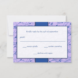 Invitación Monograma Royal Blue Lilac Swirl Wedding RSVP