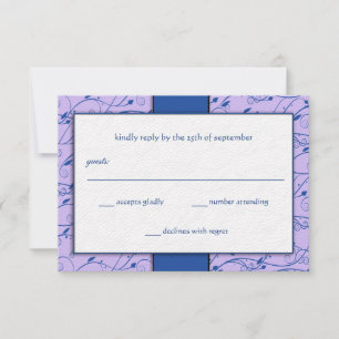 Invitación Monograma Royal Blue Lilac Swirl Wedding RSVP