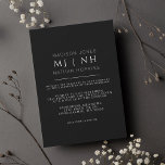 Invitación Monograma simple Boda Minimalista elegante<br><div class="desc">Esta sencilla,  minimalista y moderna invitación a la boda incluye un monograma de las iniciales de la pareja. Artículos coincidentes en nuestra tienda para un tema fiesta completo. Para más preguntas,  póngase en contacto con nosotros en ThePaperieGarden@gmail.com</div>