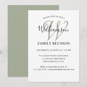 Invitación Monograma simple de reunión familiar