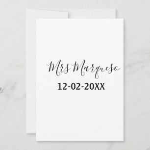 Invitación monograma simple mínimo señora Sr nombre fecha año