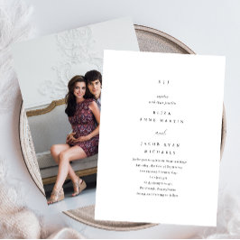 Invitación Monograma simple: negro y blanco Boda fotográfico