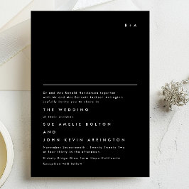 Invitación Monograma simple y elegante sólo blanco