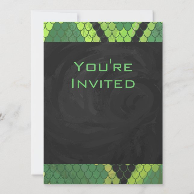 Invitación Monograma Snake Verde y Negro (Anverso)