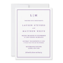 Monograma Tono De Joyas Púrpura Todo En Un Boda