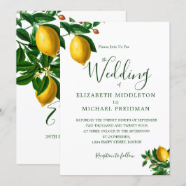 Invitación Monograma verde simple botánico elegante