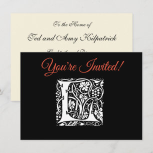Invitación Monograma vintage L Art Nouveau