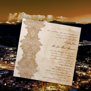 Invitación Monograma Vintage Mediterráneo Boda Griega