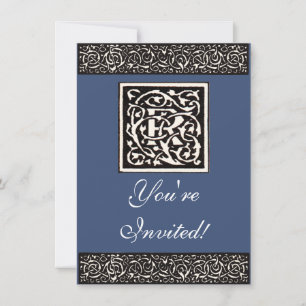 Invitación Monograma Vintage R Art Nouveau