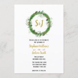 Invitación Monograma y Corona  | Boda de Vegetación Invernal