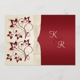 Invitación Monogramada a Marfil y Claret