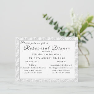 Invitación Monogramada de White Lace